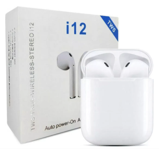 Auriculares Bluetooth I12 Touch Tws 5.0, versión inalámbrica, color blanco, luz LED