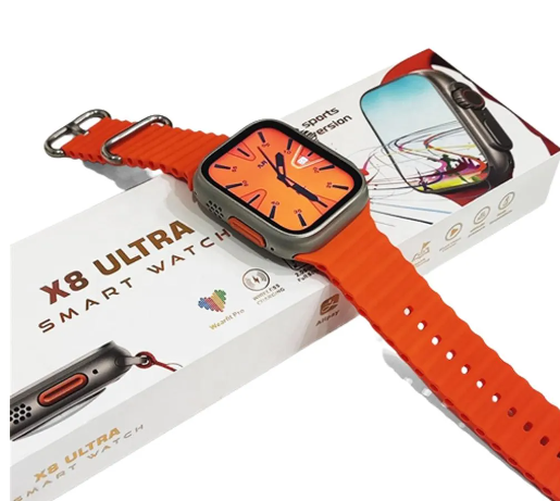 Reloj Inteligente X8 Ultra Smart Watch Serie 8 Versión Sport W&O Naranja