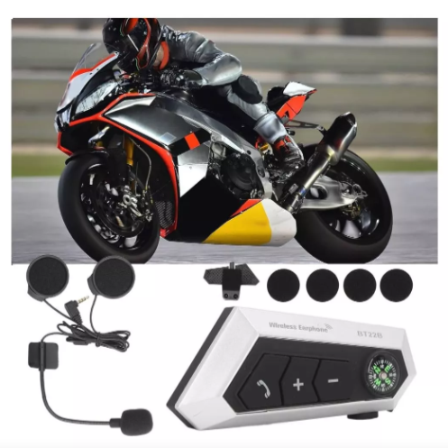 Intercomunicador Auricular Bluetooth Bt22b Impermeable Ipx6 Moto