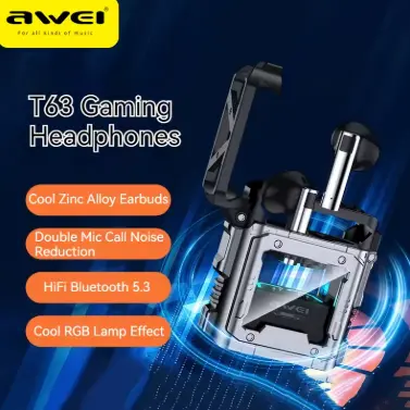 Audífonos Awei inalámbricos T63 para jugadores,