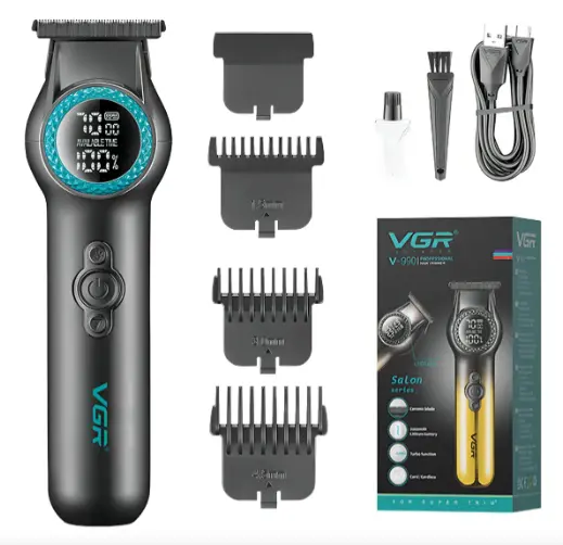 Máquina Trimmer Profesional Vgr V-990 Luz Led Turbo 8000rpm Color Negro