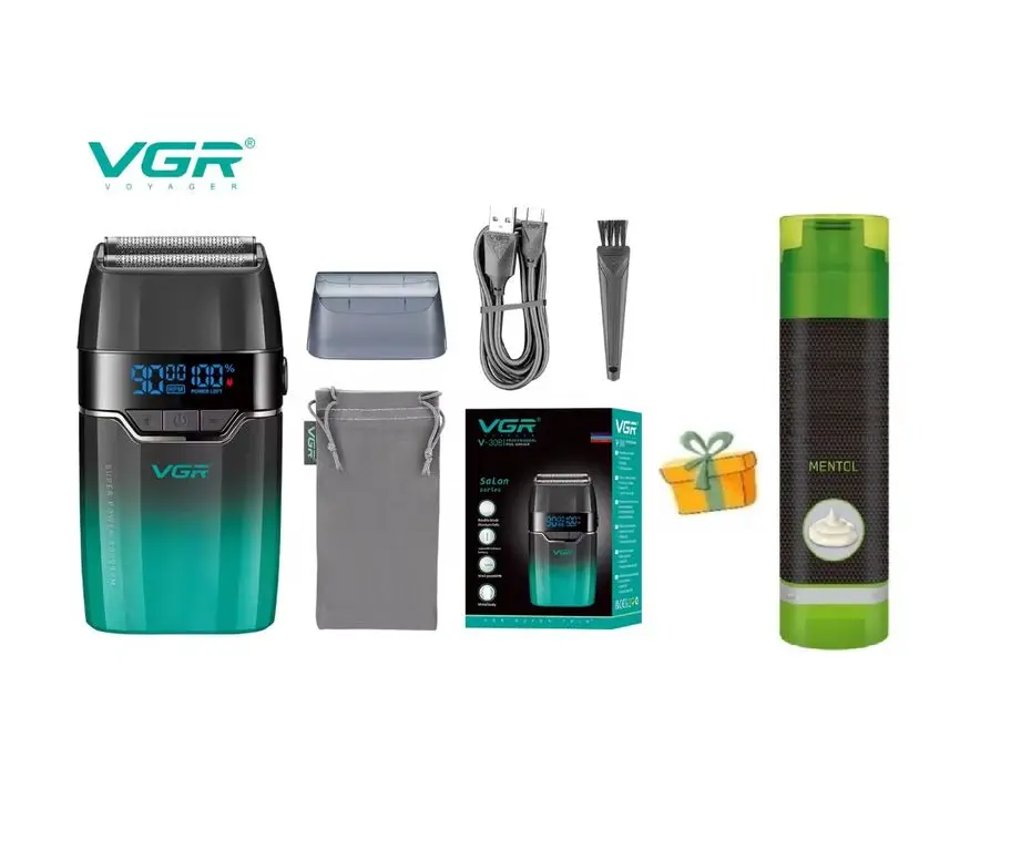 "Afeitadora Rasuradora Shaver Recargable Espuma VGR 308 9000rpm"