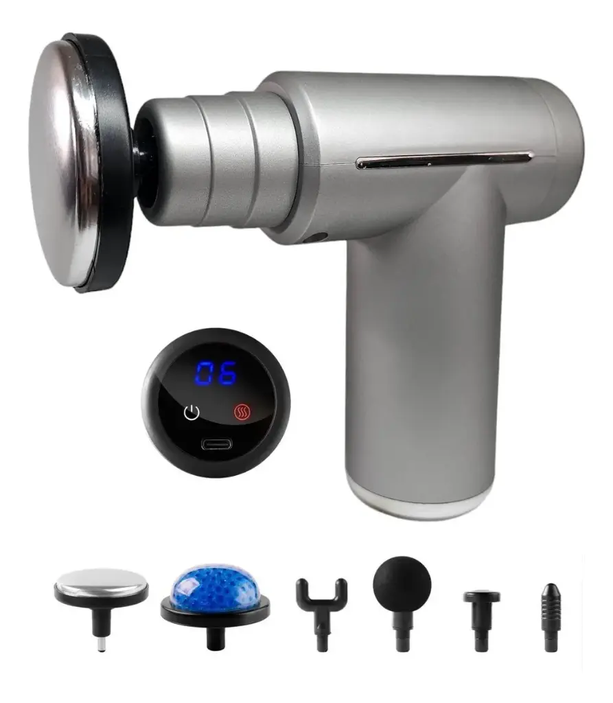 Masajeador Portatil Massage Gun Ds-882 Calor Y Frio Plateado