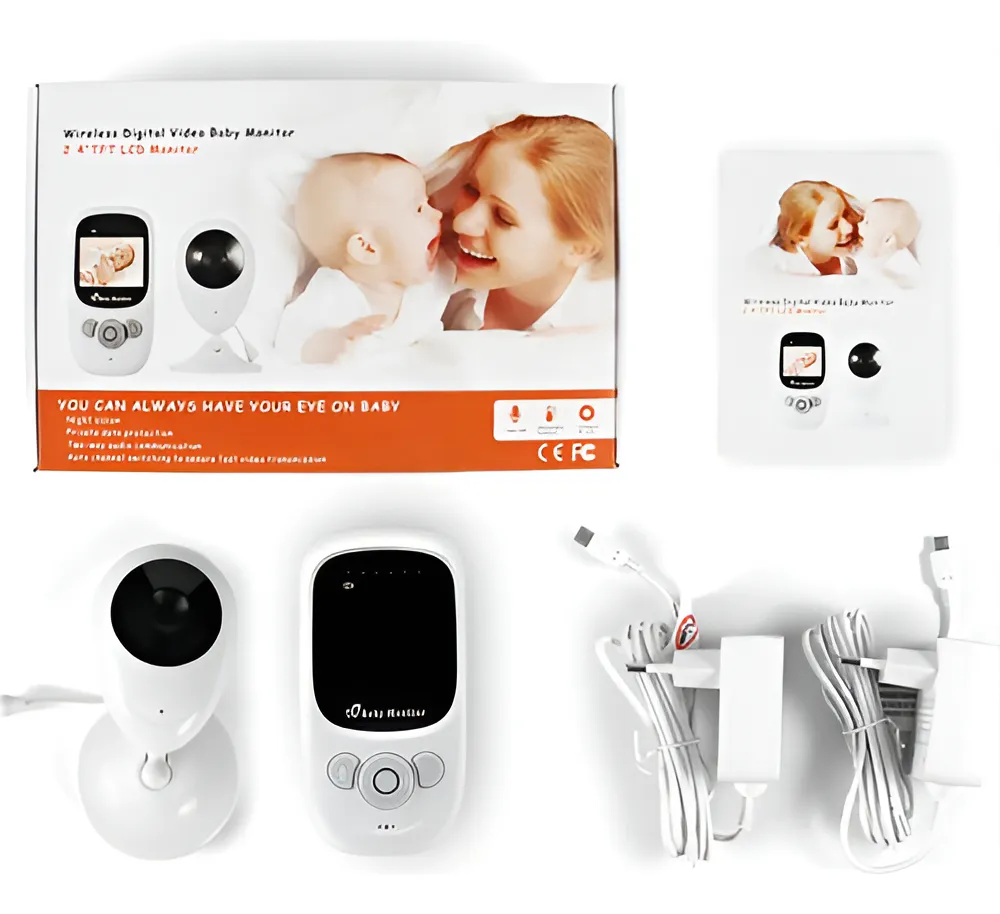 Monitor Camara Bebe Inalambrica Vigilancia Vision Nocturna Color Blanco