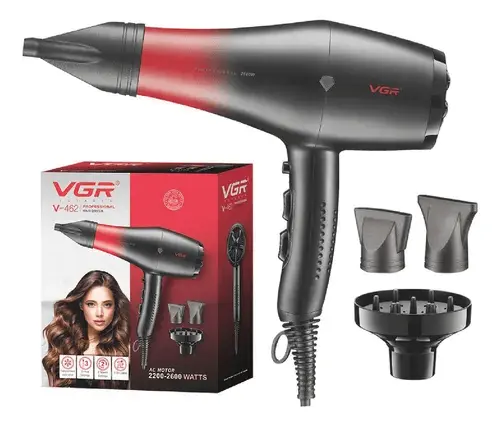 Secador Profesional Con 3 Boquillas 1500w Cable Extra Largo Alta Potencia Calor Y Frio Hair Dryer Innovo Vgr 462
