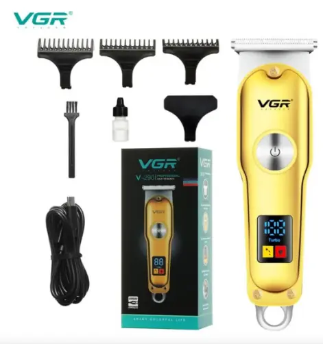 Máquina Patillera Barbera Trimmer Vgr-290 Profesional Led