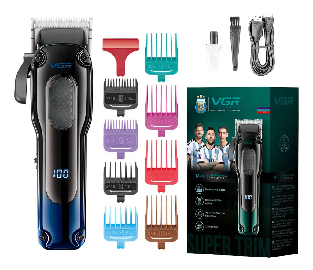 Máquina Cortar Pelo Profesional Clipper Vgr V-013 Recargable Color Azul