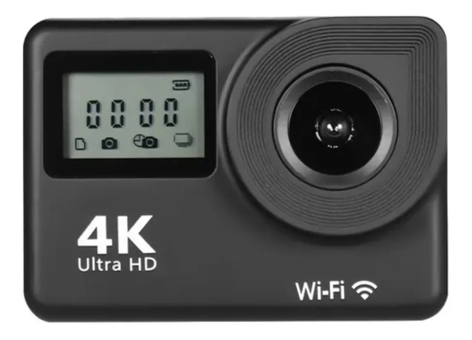 Cámara Deportiva Sumergible 30m Wifi 4k Ultra Hd Dual Lcd K2 Color Negro 88DR