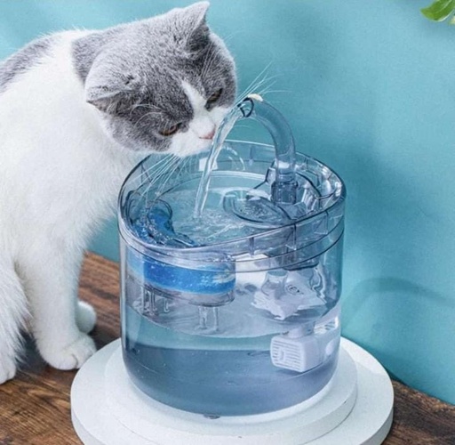 [tbh0031] Fuente De Agua Para Mascotas Gatos Silencioso Automatico Color Transparente oscuro