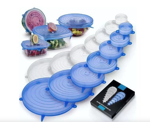 [tbh0076] Tapas De Silicona Multiusos - Alimentos Recipientes Set 6 Pc