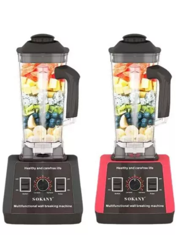 [tbh0084] Licuadora Sokany Industrial Potente 2.5l 9 Velocidades Color Negro/rojo 110v