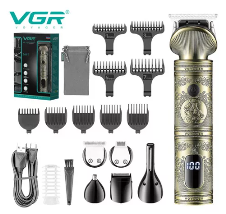 [tbh0136] Maquina Patillera Profesional 6 En 1 Vgr V-106 Color Dorado