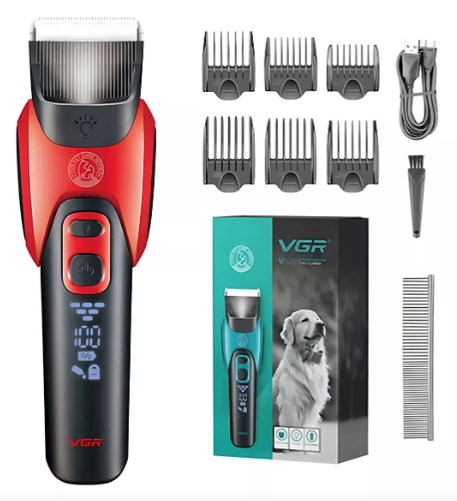[tbh0235] Máquina Cortar Pelo Perros Mascotas Vgr V-208 Luz Cerámica Color Rojo