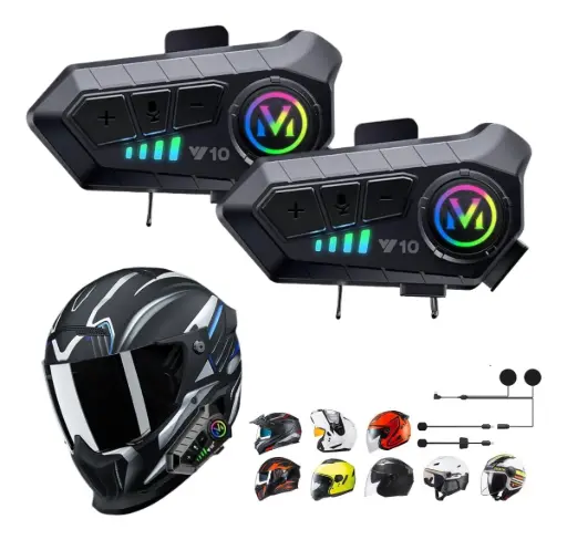 [tbh0248] ntercomunicador V10 Casco Moto Bluetooth 2 Unidades