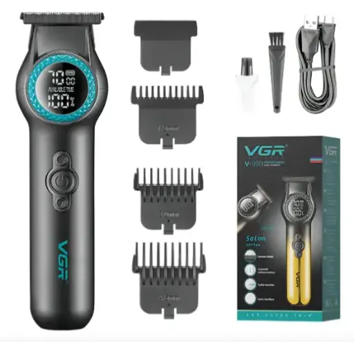 [tbh0442] Máquina Trimmer Profesional Vgr V-990 Luz Led Turbo 8000rpm Color Negro