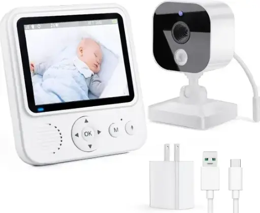 [tbh0467] Monitor Bebé, HD Monitor con Camara para Bebe Portable Screen, Visión Nocturna