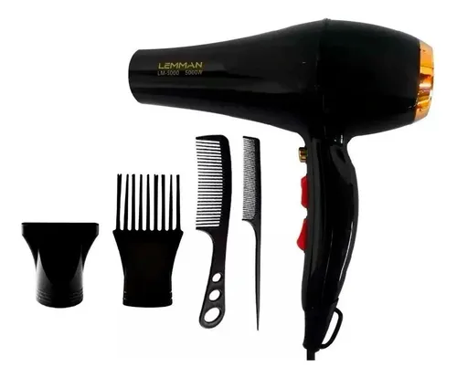 [tbh0479] Secador Potente Pelo Cabello Lemman 5000 W + 4 Accesorios 