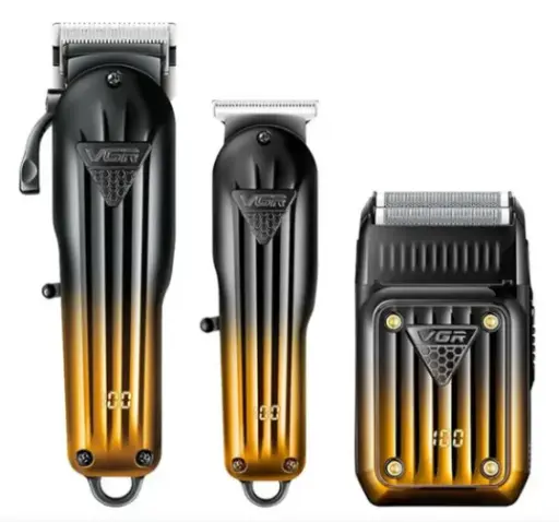 [tbh0499] Maquina Kit Cortadora Pelo Trimmer Shaver 3en1 Profesional Vgr V-644 Color Negro Y Dorado