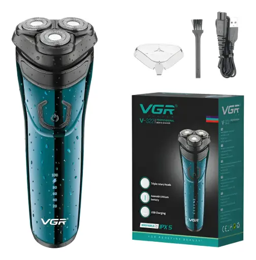 [tbh0518] Afeitadora Eléctrica Hombre Vgr V-387 Patillera 2 en 1 Usb recargable inalambrica profesional barbera