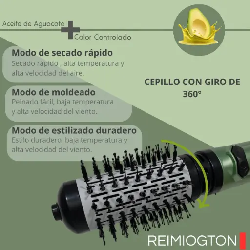 [tbh0627] Cepillo Secador Giratorio Aguacate 360