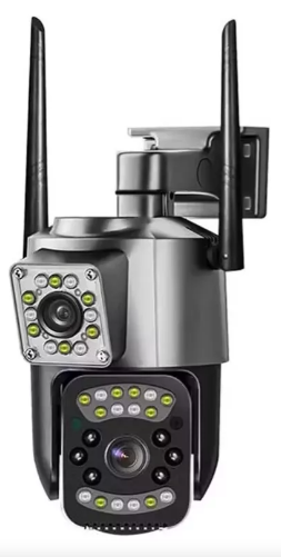 [tbh0706] Cámara Ip Exterior Wifi Movimiento Nocturna Ip66 Doble Lente Blanco