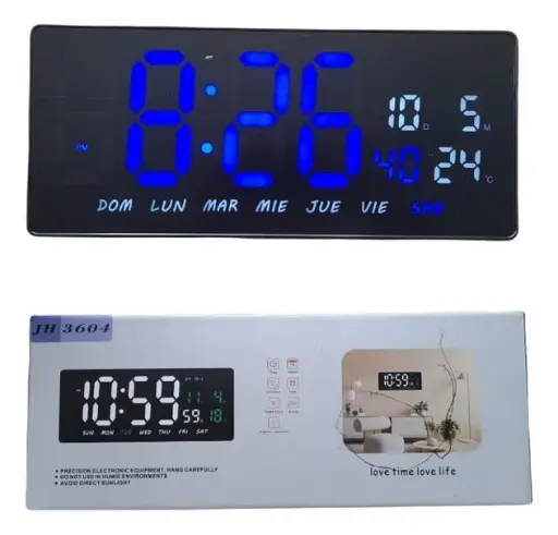 [tbh0721] Reloj Digital De Pared Y Mesa Grande Jh 3604